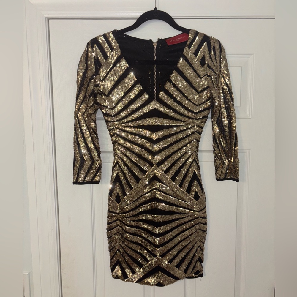Akira Chicago black and gold dress